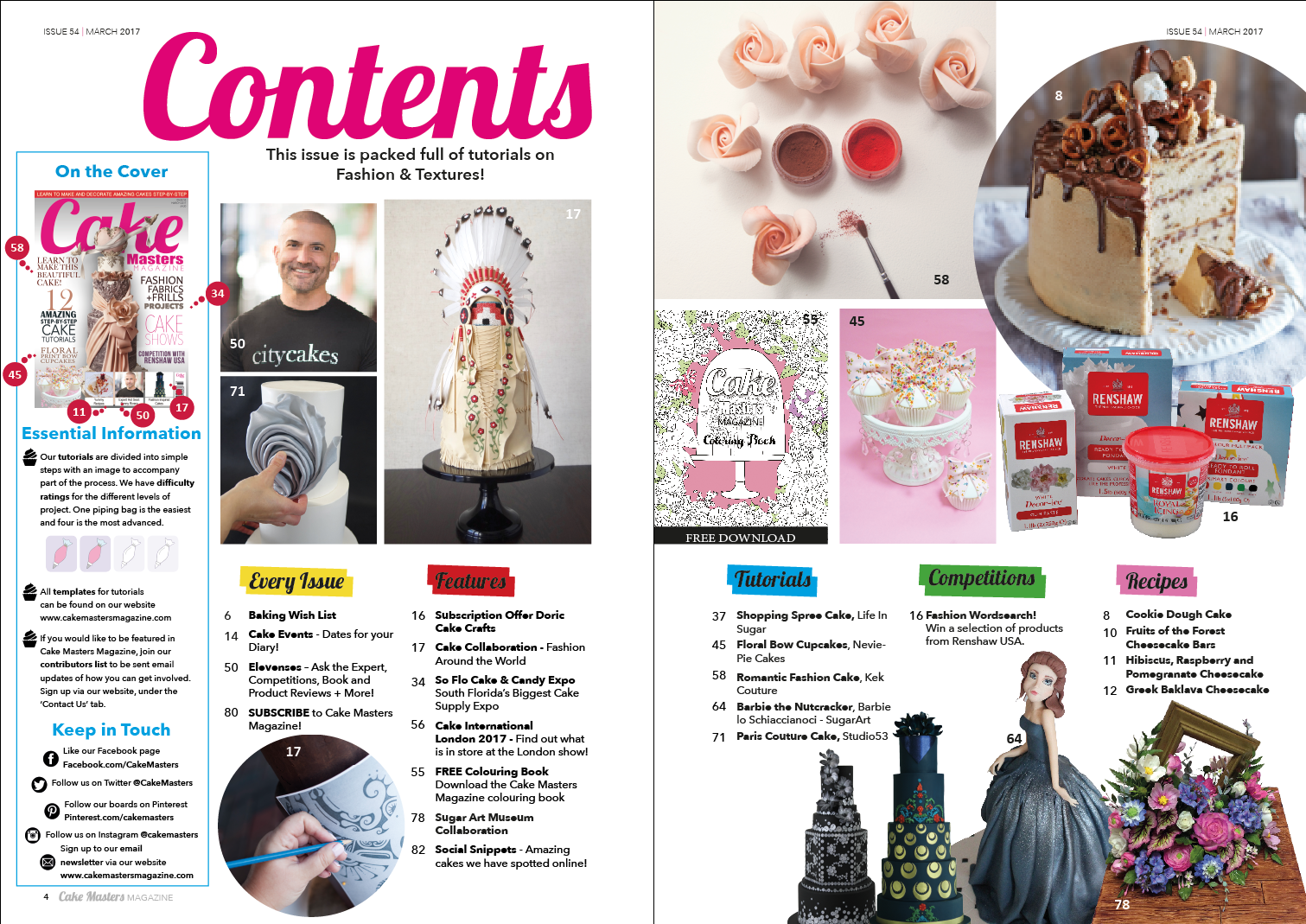 March 2017 Contents Page Cake Masters Magazine