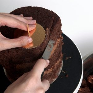 Use the same method to trim the 6” cake