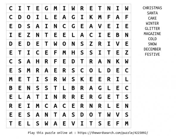 complete our Christmas wordsearch for your chance to win a Digital subscription!